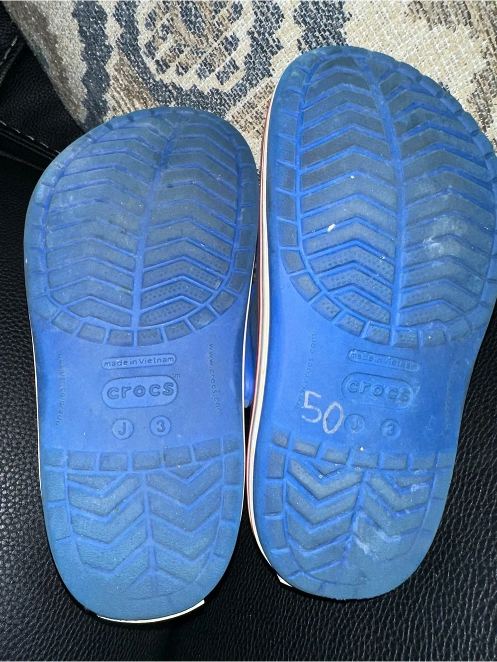 CROCS Kids Blue Slip-On Clogs with Sports & Game Charms